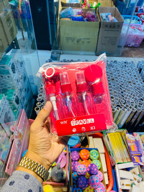 WH Travel Bottle Set | 6-Piece Portable Refillable Travel Kit for Toiletries & Cosmetics (With Zip Pouch)