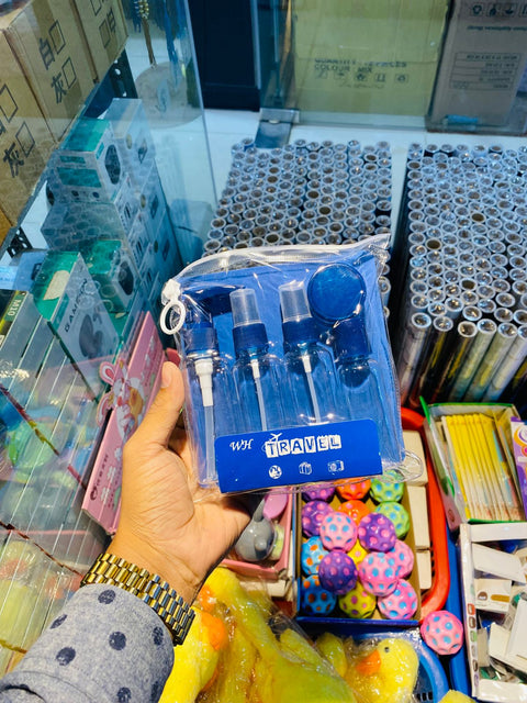 WH Travel Bottle Set | 6-Piece Portable Refillable Travel Kit for Toiletries & Cosmetics (With Zip Pouch)