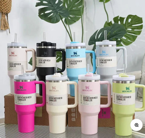 Stanley-Style Quencher H2.0 Tumbler | 40oz Insulated Travel Mug with Straw and Handle